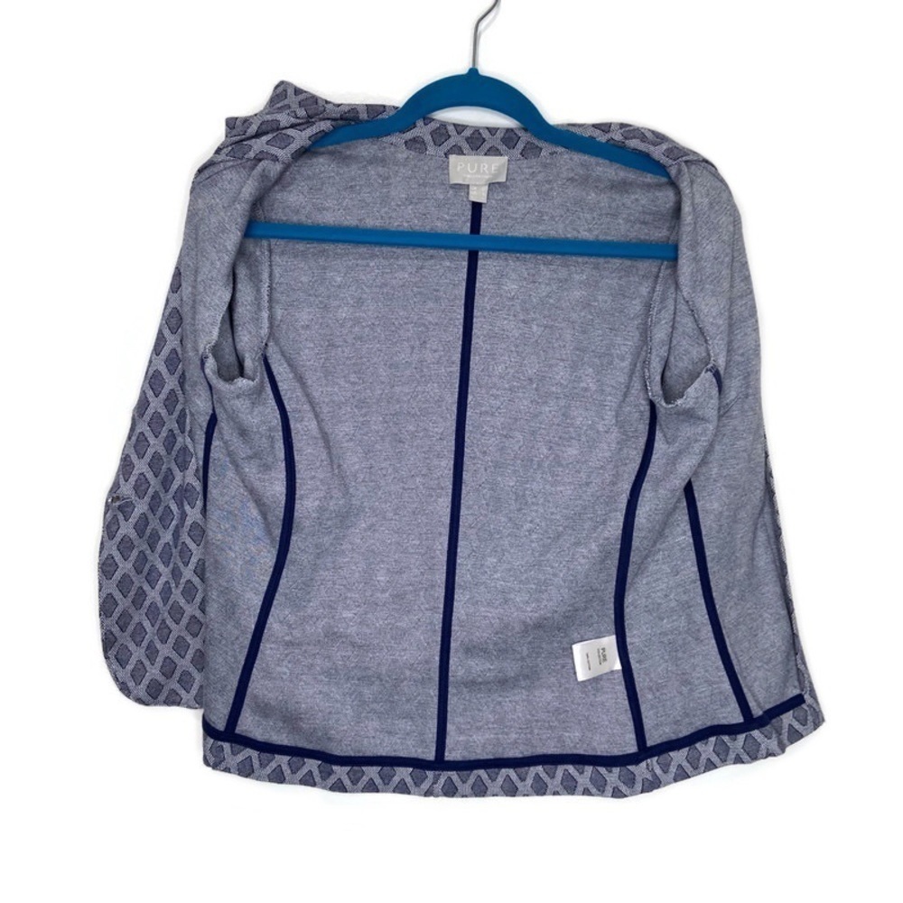 Pure Collection Blue Geometric Print Button Blazer - Picture 3 of 10